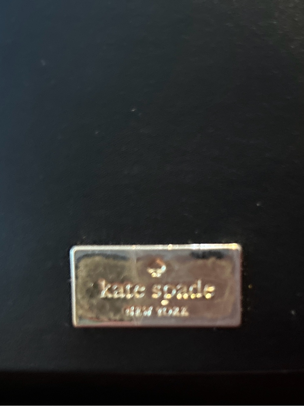 kate spade Black wallet with Gold Logo Plaque